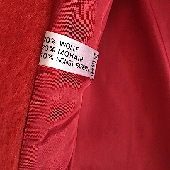 Vintage 1940 50 Austrian Loden Burnt orange wool Mohair Embroidered Long Coat - Picture 10 of 17